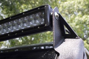 Jeep JT Gladiator Light Mounting Brackets - Windshield - Fishbone Offroad - Black Textured Powder Coat - `20-`27